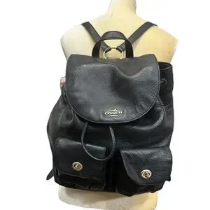 Coach pebbled leather backpack f37410 black sale